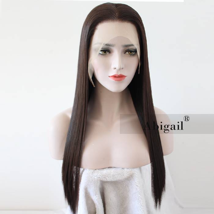 The front hook chemical fiber wig High -temperature wire whole wigs of the hairline, the front line of the front lace wig half lace T -shaped