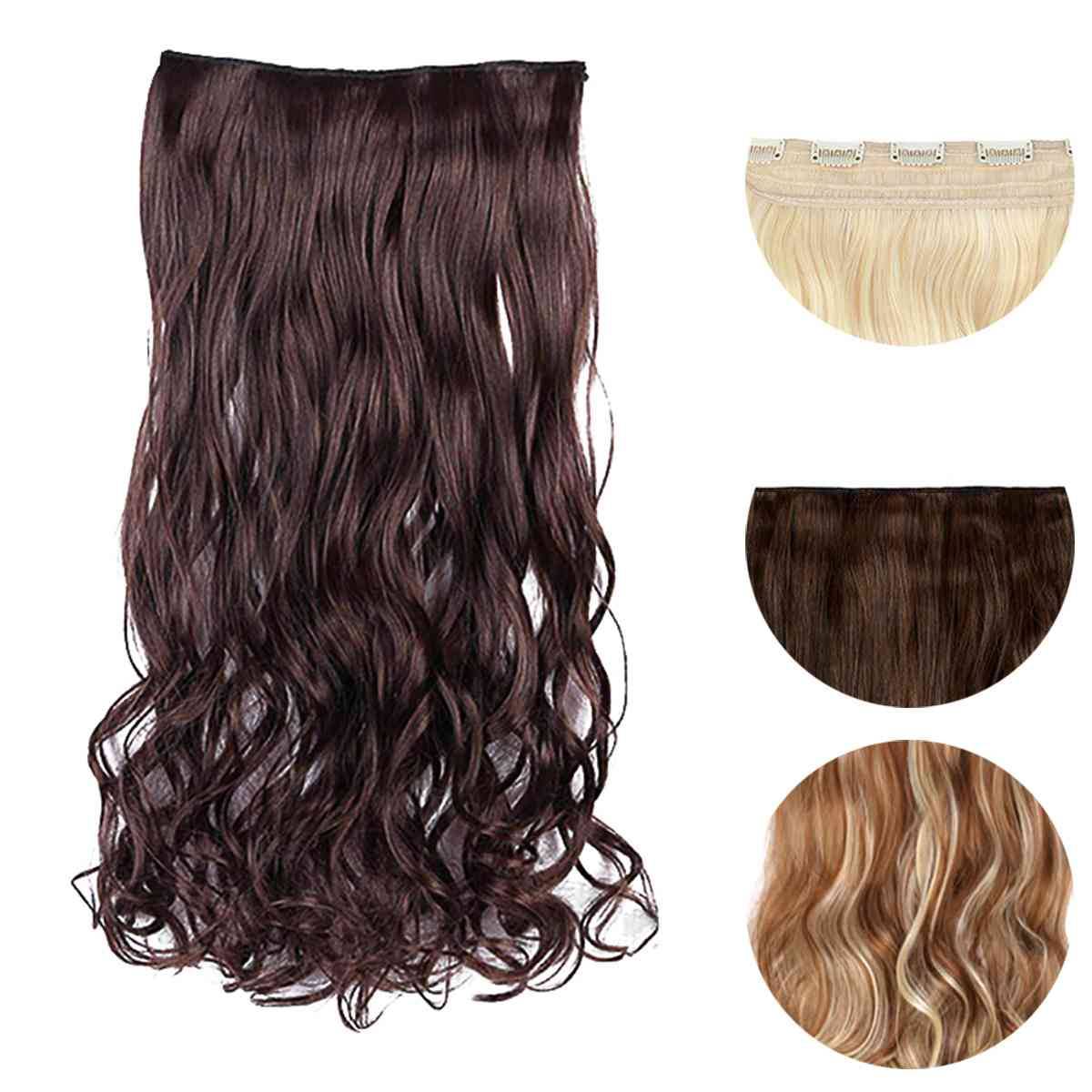 Conventional one -piece wig hair volume, five clips, haircut film, lady wig