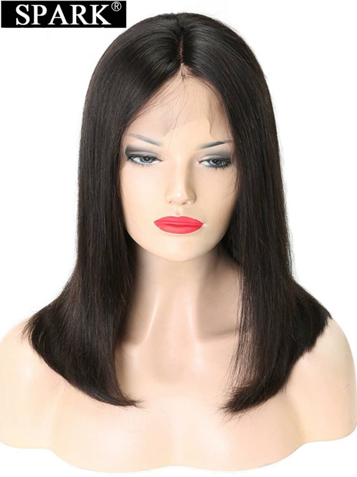 Former lace real -life wig wave head cover Front Human hair lace wig