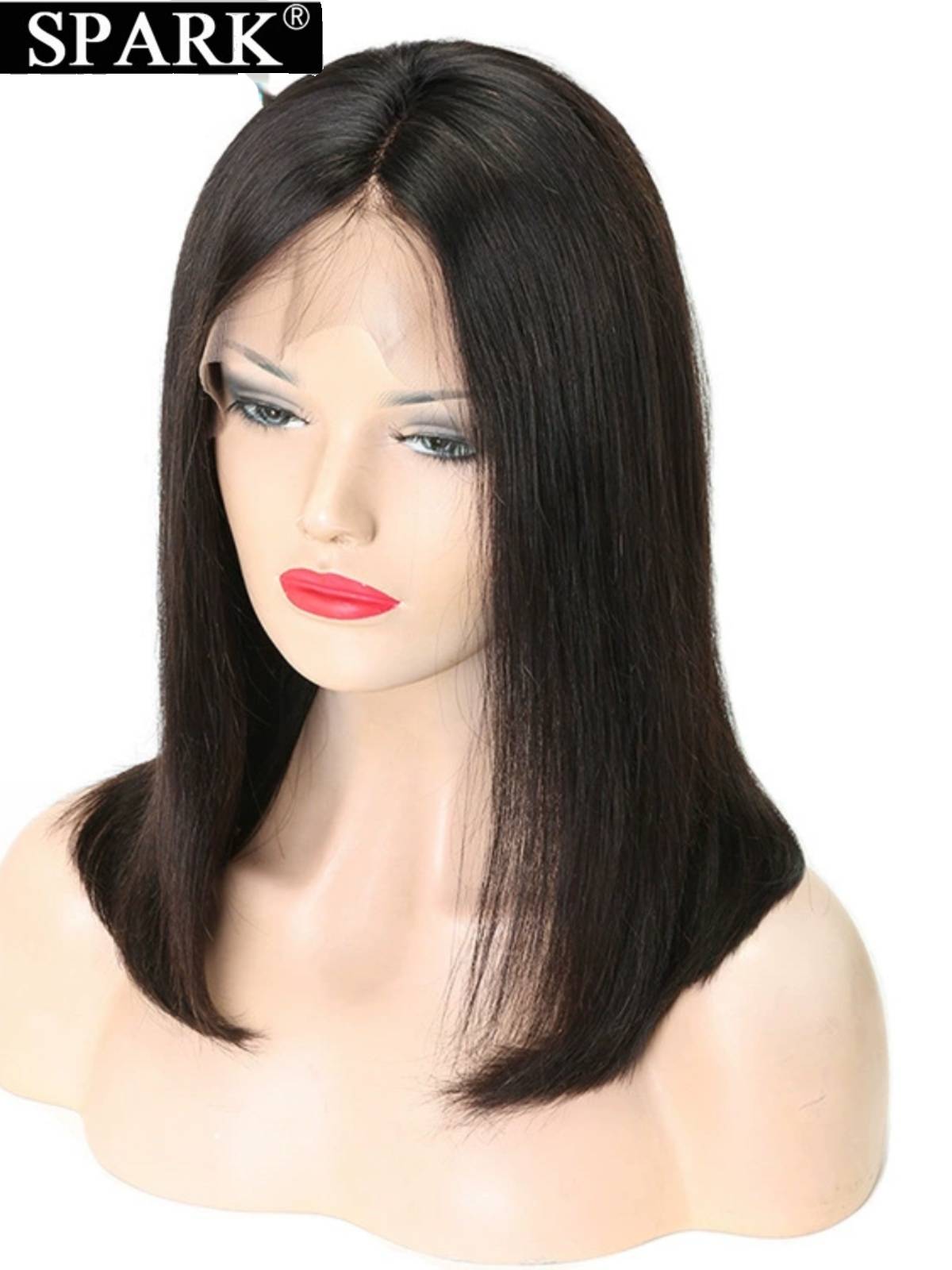 Former lace real -life wig wave head cover Front Human hair lace wig