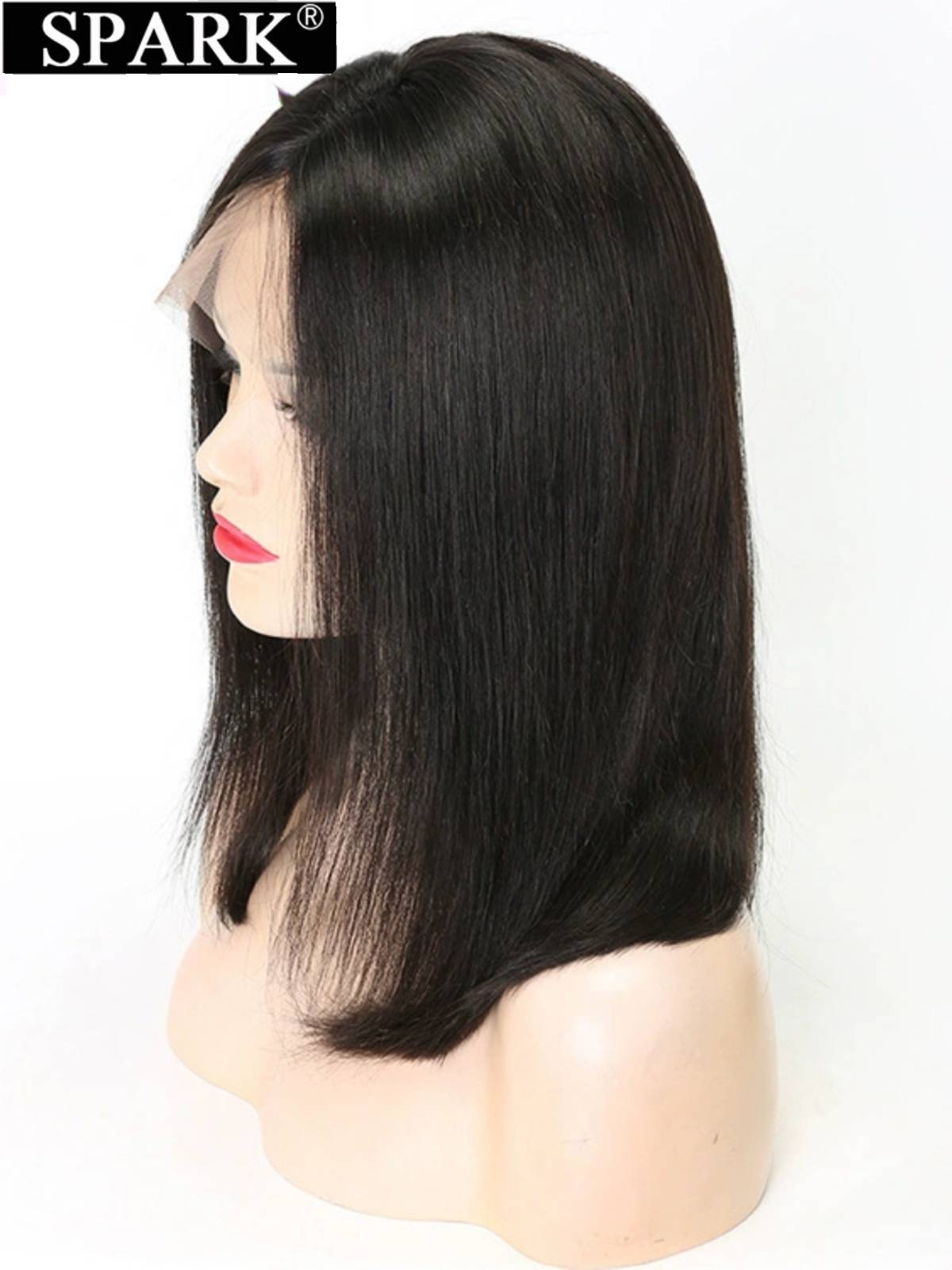 Former lace real -life wig wave head cover Front Human hair lace wig