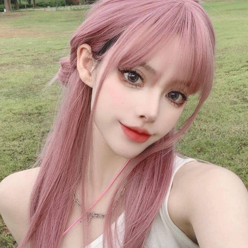 Manufacturer Zhongchang straight hair female speed selling Tongqi bangs Korean version of fashion high -temperature silk fiber figurine hood