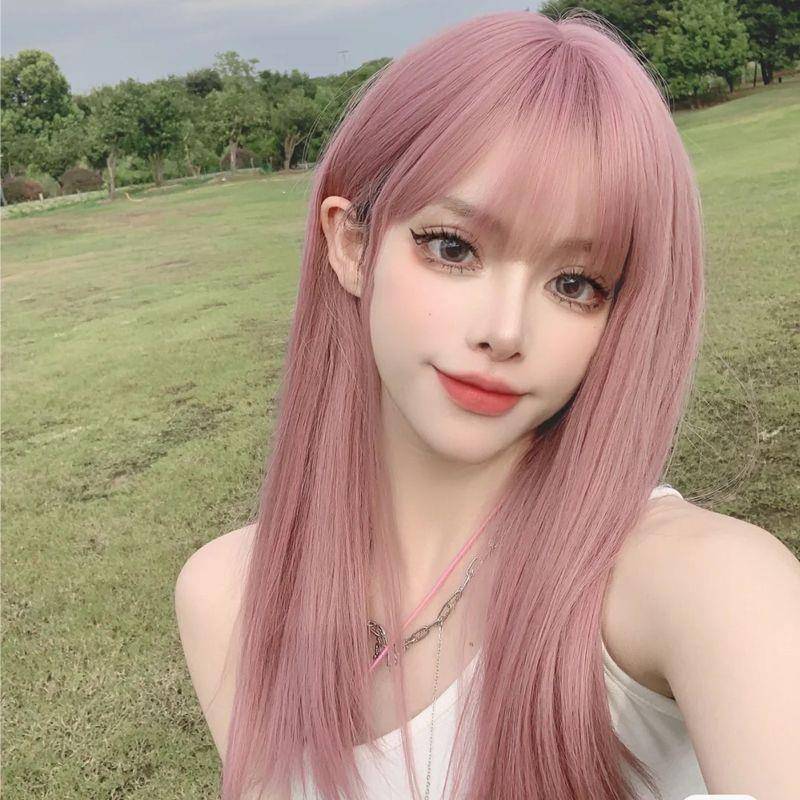 Manufacturer Zhongchang straight hair female speed selling Tongqi bangs Korean version of fashion high -temperature silk fiber figurine hood