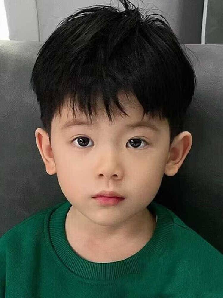 Children's Day Fake Male Babies Fashionable Short Hair Fluffy Nature Daily Photo Model Full Set