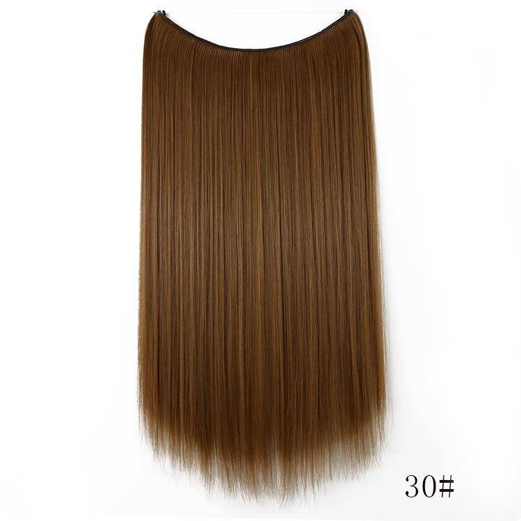 Cross -border hot -selling wig Female long -haired fish line hair curtain straight hair fishing line fishing line to send wigs in Europe and America spot