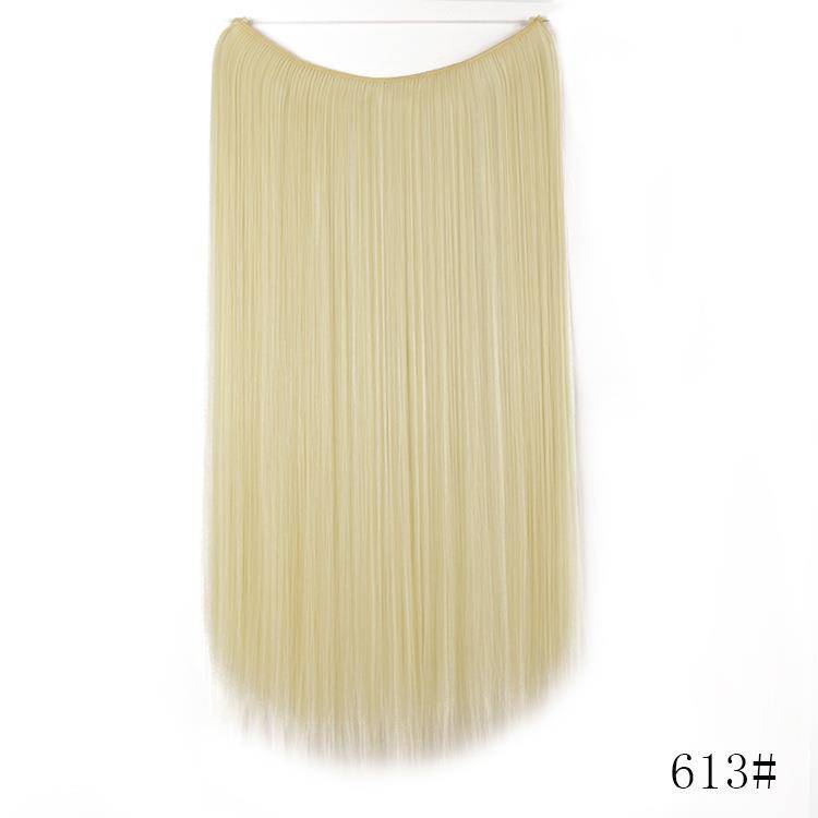 Cross -border hot -selling wig Female long -haired fish line hair curtain straight hair fishing line fishing line to send wigs in Europe and America spot