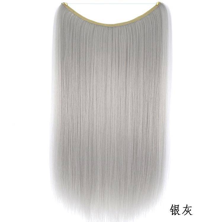 Cross -border hot -selling wig Female long -haired fish line hair curtain straight hair fishing line fishing line to send wigs in Europe and America spot