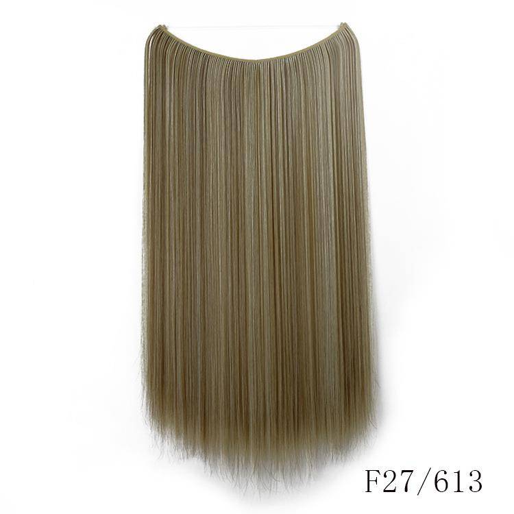 Cross -border hot -selling wig Female long -haired fish line hair curtain straight hair fishing line fishing line to send wigs in Europe and America spot