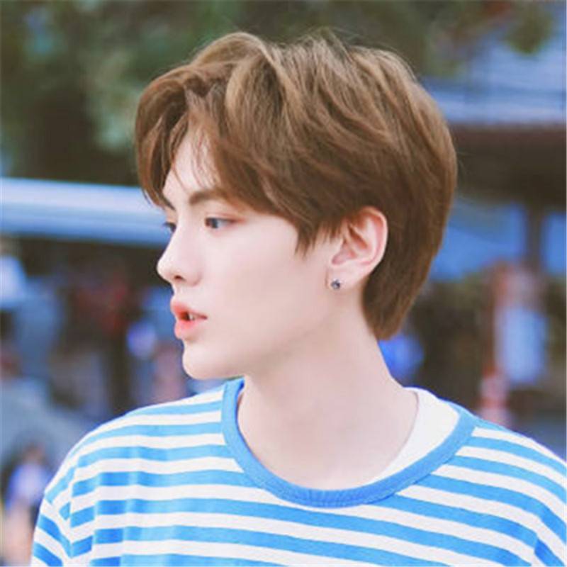European and American wig men with short straight hair, high -temperature silk fashion wigs, napcles, stocks, good species grass