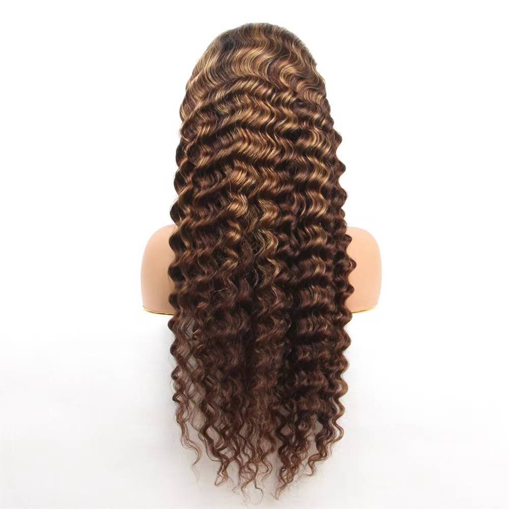 European and American fashion cross -border wigs of African hot -selling lace water ripple curls full set
