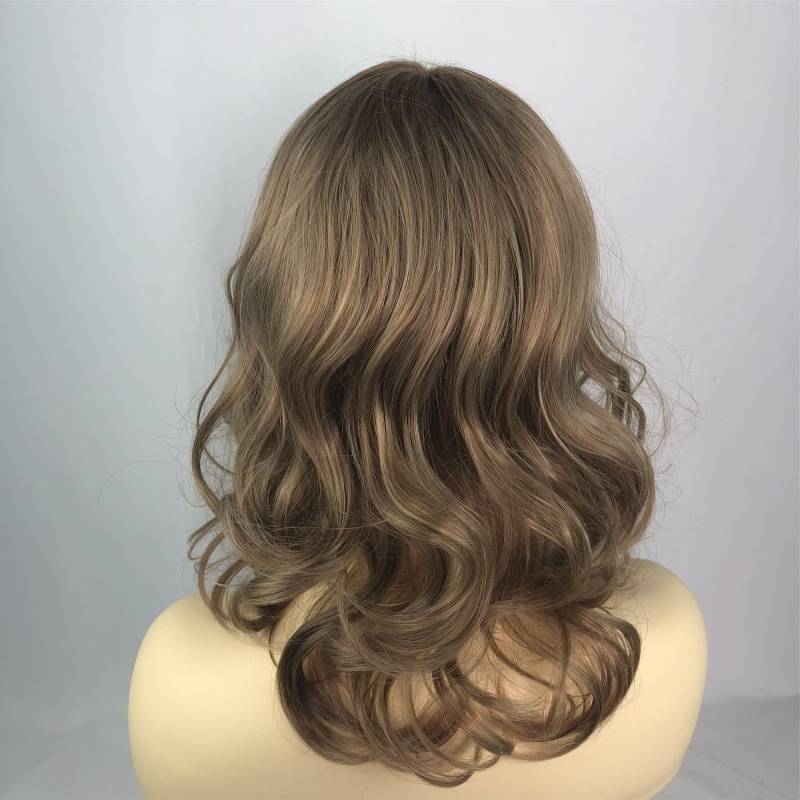 European auxiliary fiber wigs, short curly hair outlet, dyeing fibrous fibrous head cover large wave curly hair female one from one piece
