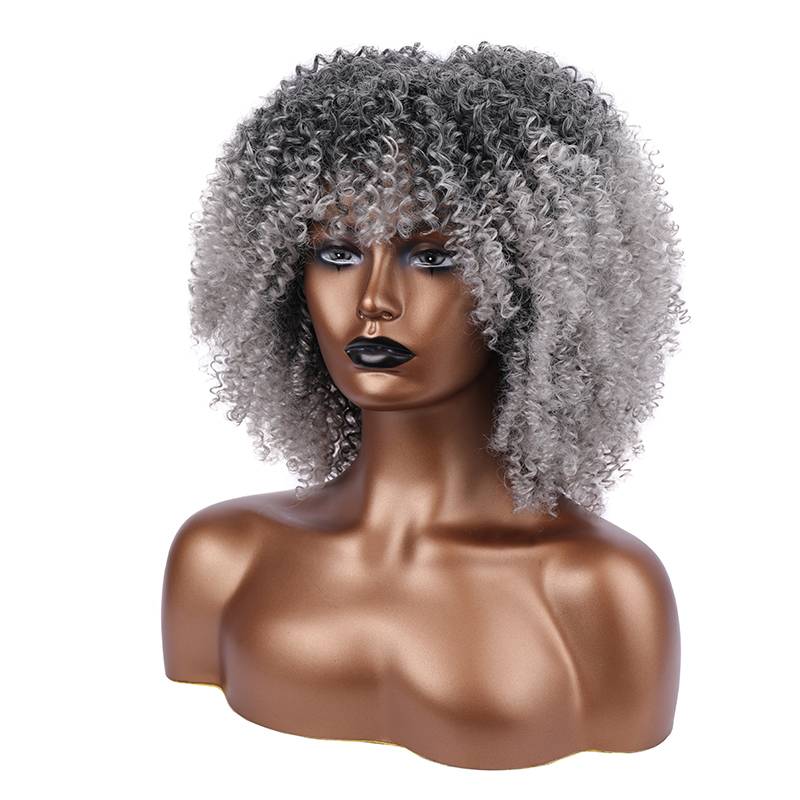 Cross -border short curly hair Wigs African small roll Multi -color optional festive hair wigs hair fashion