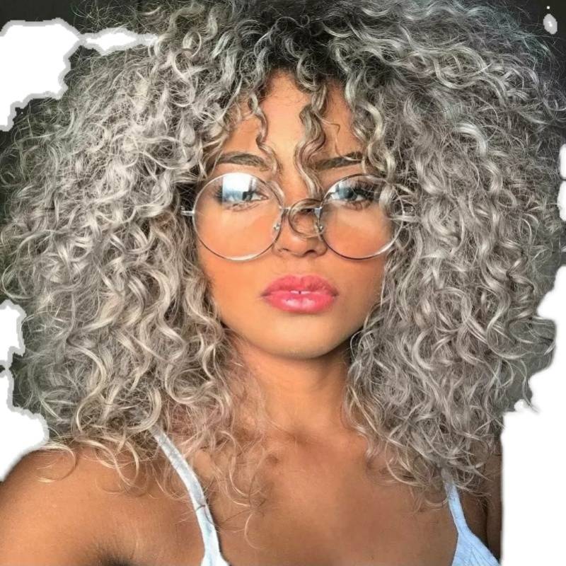 Cross -border short curly hair Wigs African small roll Multi -color optional festive hair wigs hair fashion