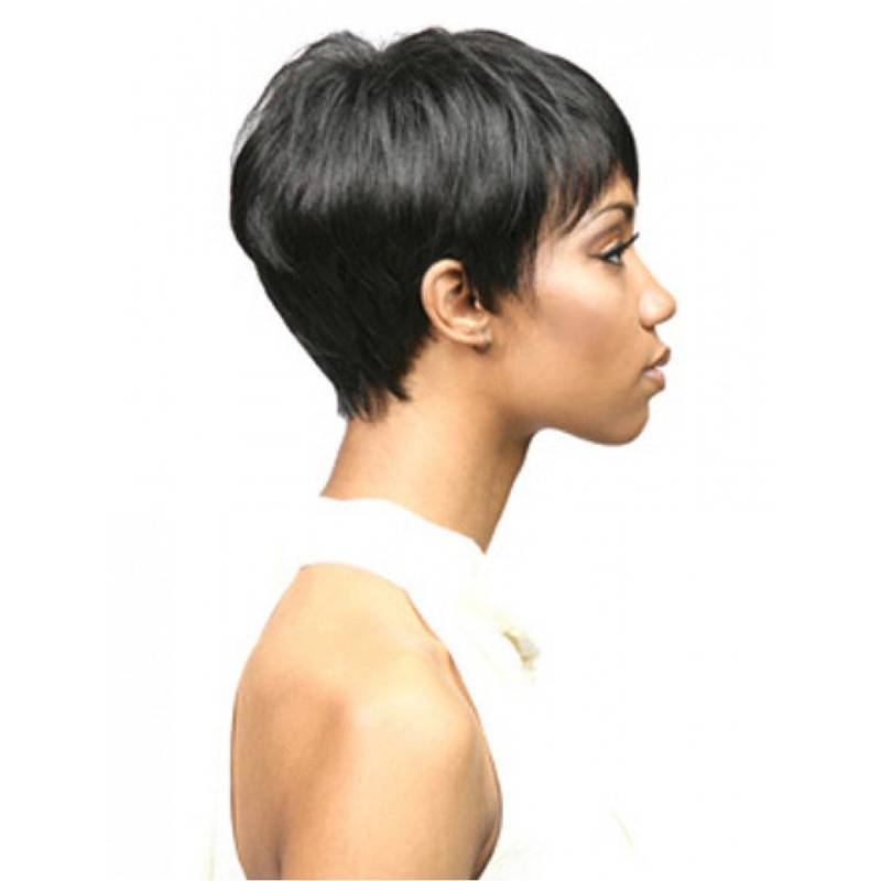 Wig Speed Sales Women's Short Hair Broken Bangs Short Wig Real Black Short Straight Straight Handle