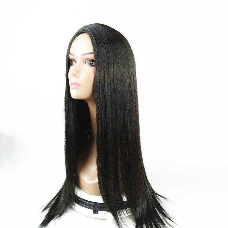 European and American fashion wig women among long straight straight hair, high -temperature silk buckle network mechanism, wiggle hood, a generation of hair