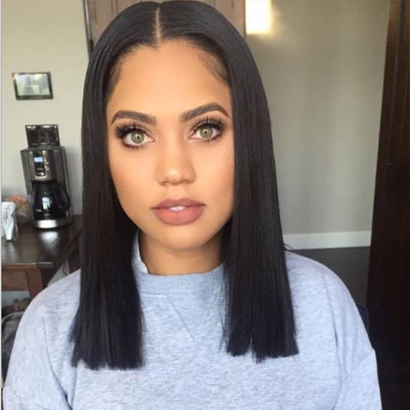 European and American fake women's middle straight hair is divided into African black fashion Amazon cross -border supply manufacturers