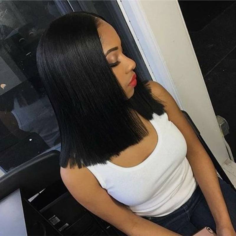 European and American fake women's middle straight hair is divided into African black fashion Amazon cross -border supply manufacturers