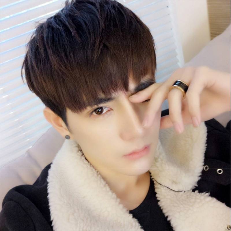 Speed ​​-selling hot selling men's wig Short -hair fashion texture short hair mechanism Full -headed large -scale spot
