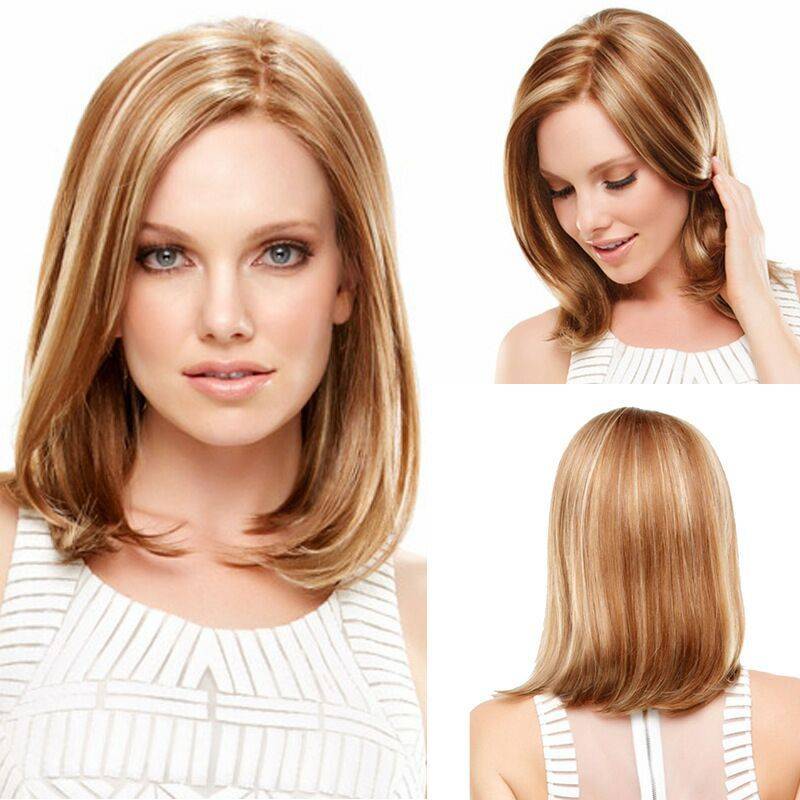 Wigs female short hair European and American fashion short straight hair bobo hoods in the collarbone chromatization fiber hats