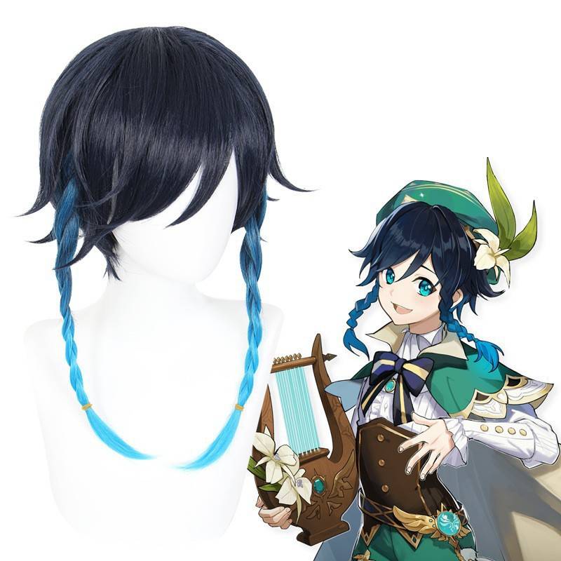 Anime wig original god Wendy Cosplay wig Genso color double twist braid shape wig