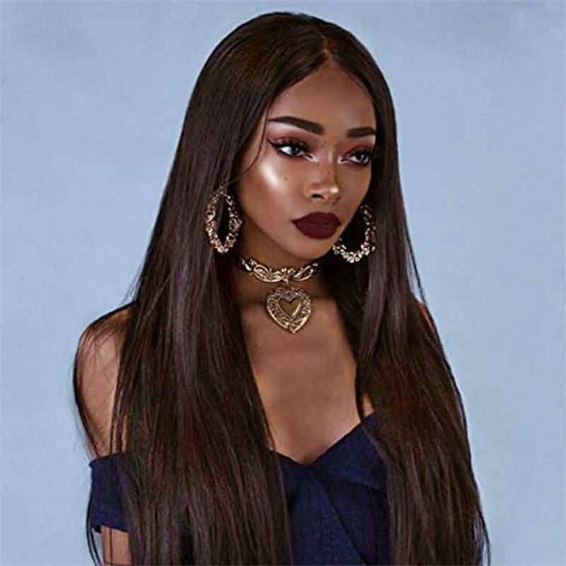 Wig female European, American, medium -sized straight -hair cross -border export chemical fiber ladies hoods, manufacturers of spot African wigs