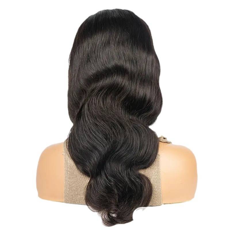 Yiwu Qianlei wig female middle wavy long curly hair black realistic full head set of hair