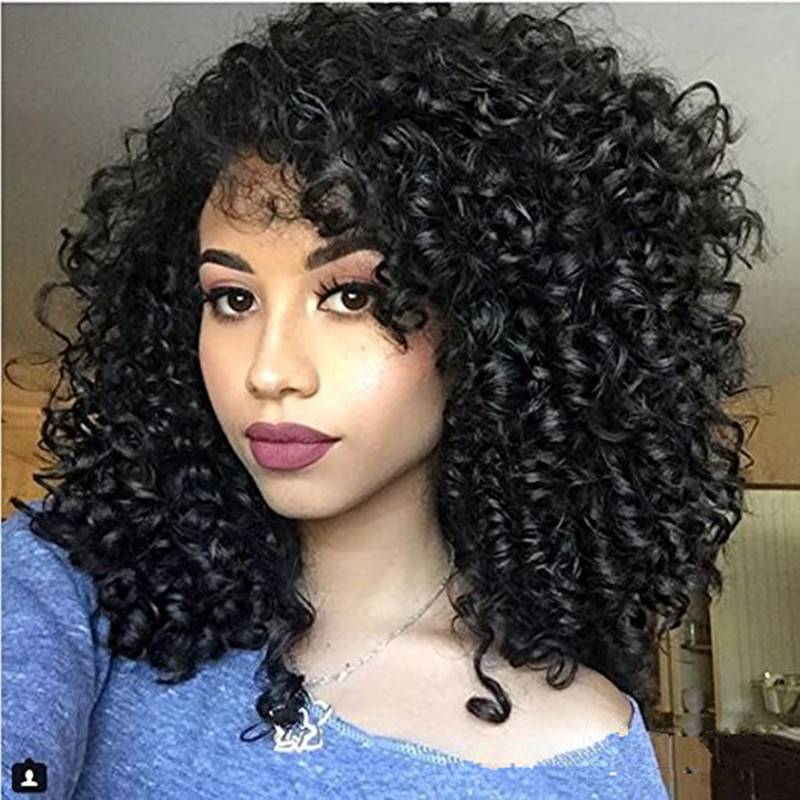 Xuchang wig manufacturer European and American wig female African curly hair fluffy explosive head medium curly hair chemical fiber hair