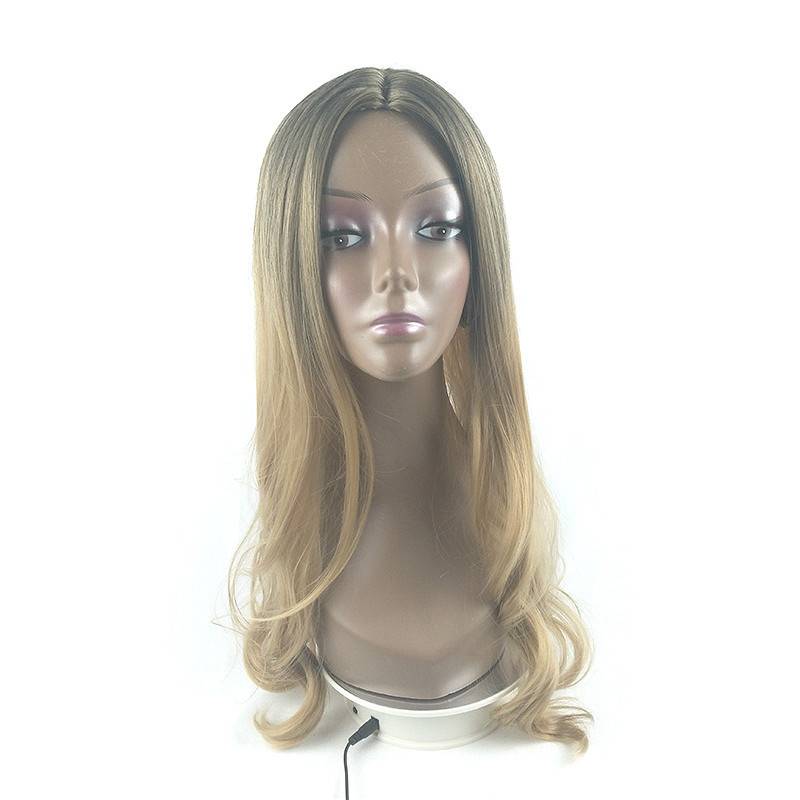 Amazon's new wig female long curly hair gradient color European and American fashion fiber wig Wigs cross -border supply