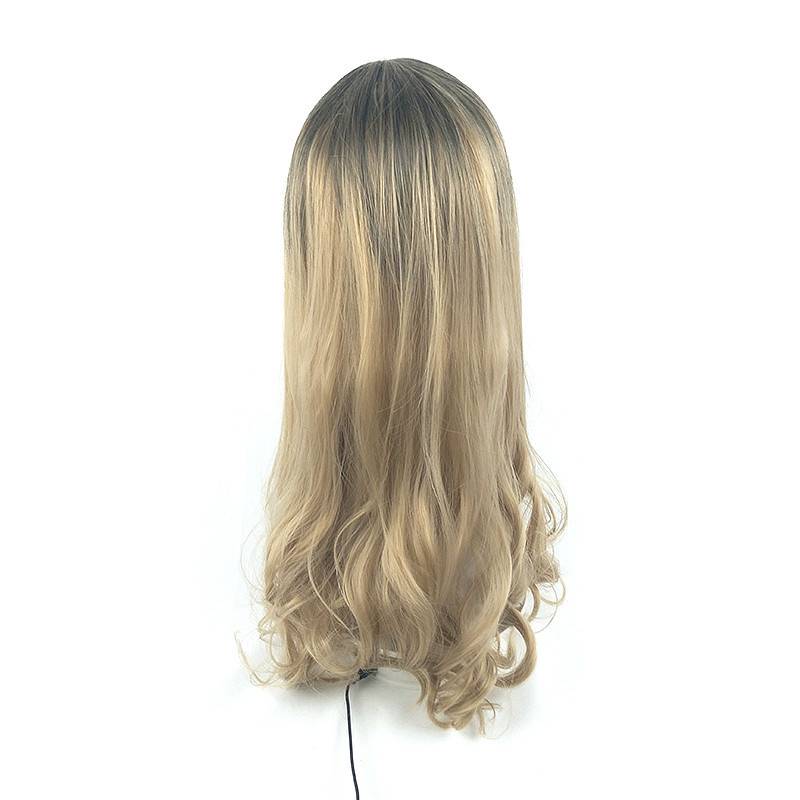 Amazon's new wig female long curly hair gradient color European and American fashion fiber wig Wigs cross -border supply