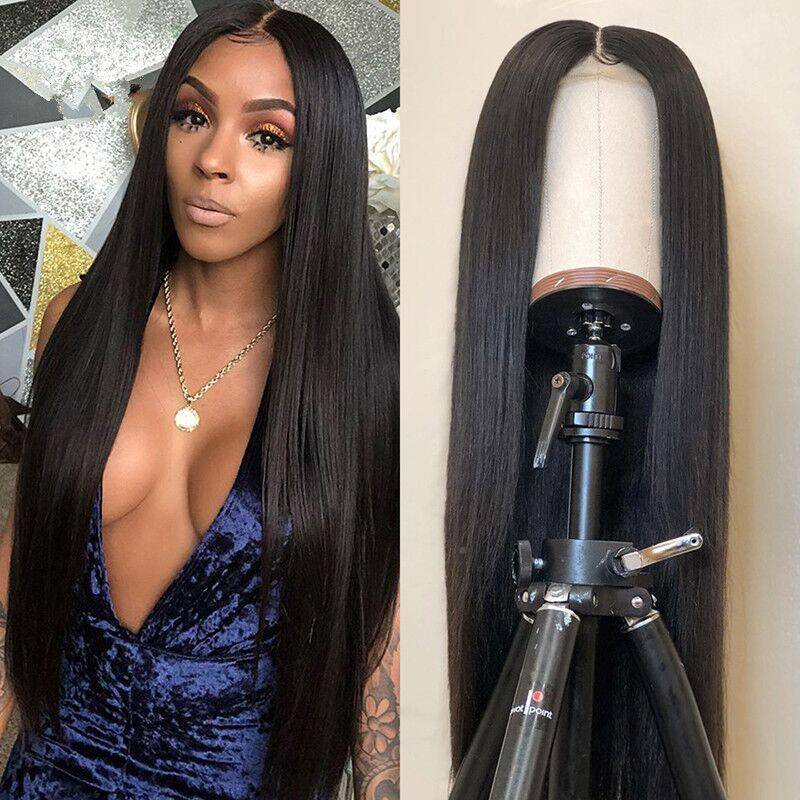 European and American wigs Ladies are long -haired black fibrous fibrous sheet wig manufacturers spot