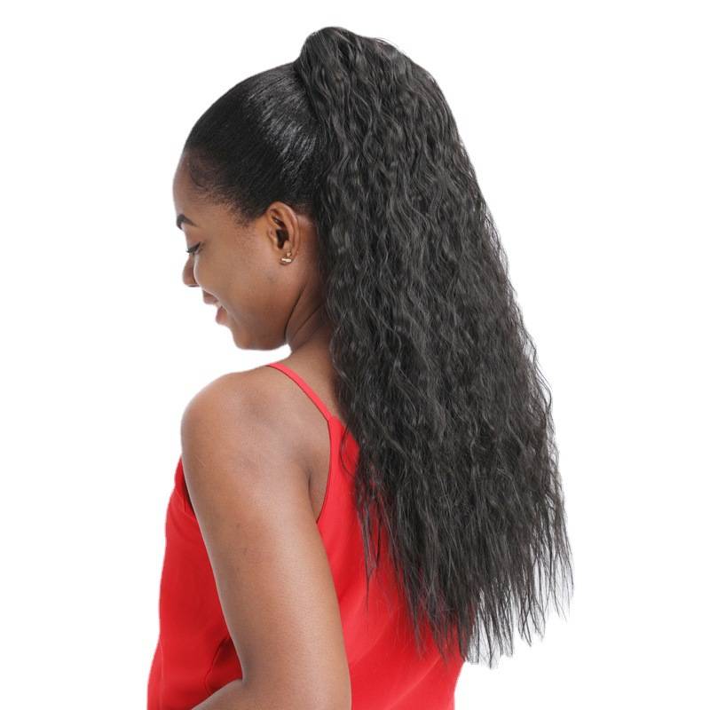 Wig ponytail fashion high ponytail grab corn hot curl long curly hair fluffy ponytail