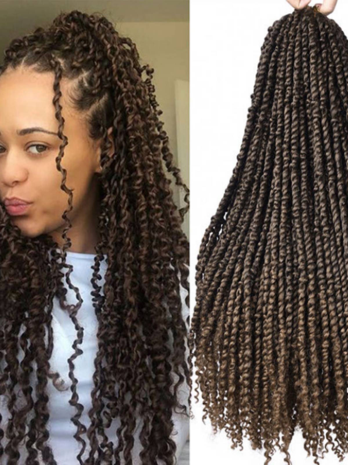 Pre -PASSION TWIST CROCHET Hair Braids two small braid African dirty braid wigs