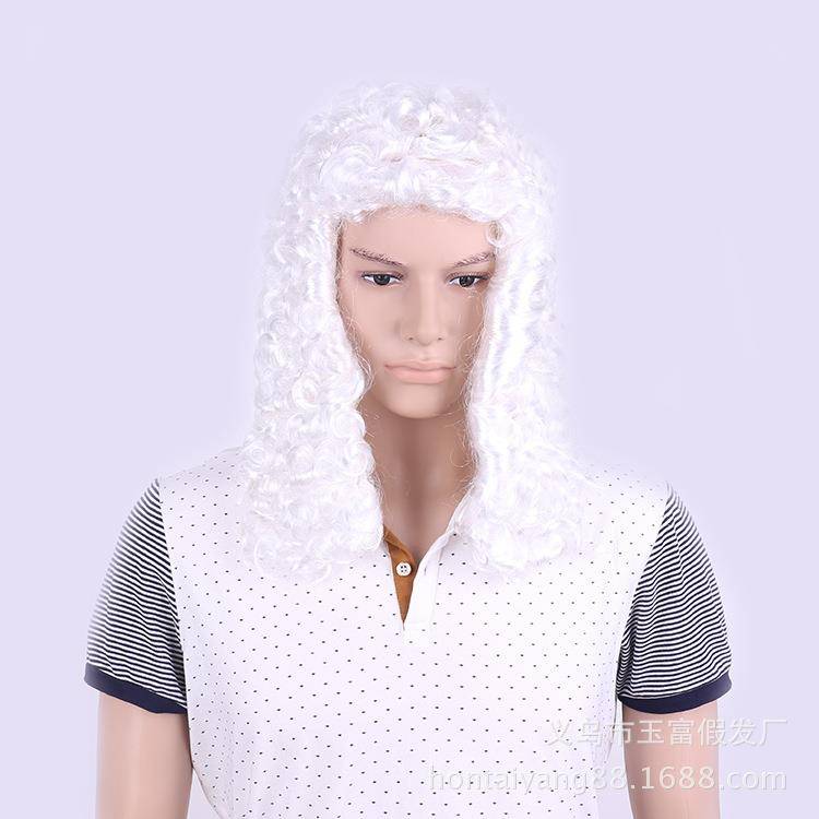 Manufacturer lawyer wig hat production rotor roller wig white officer c heads S anime o set fake male