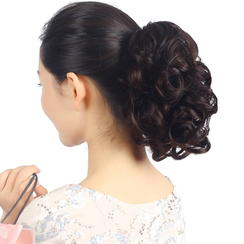 Paradise ponytail fashion plate hair ponytail naturally, big curly hair net red anchor strap grasping clip ponytail