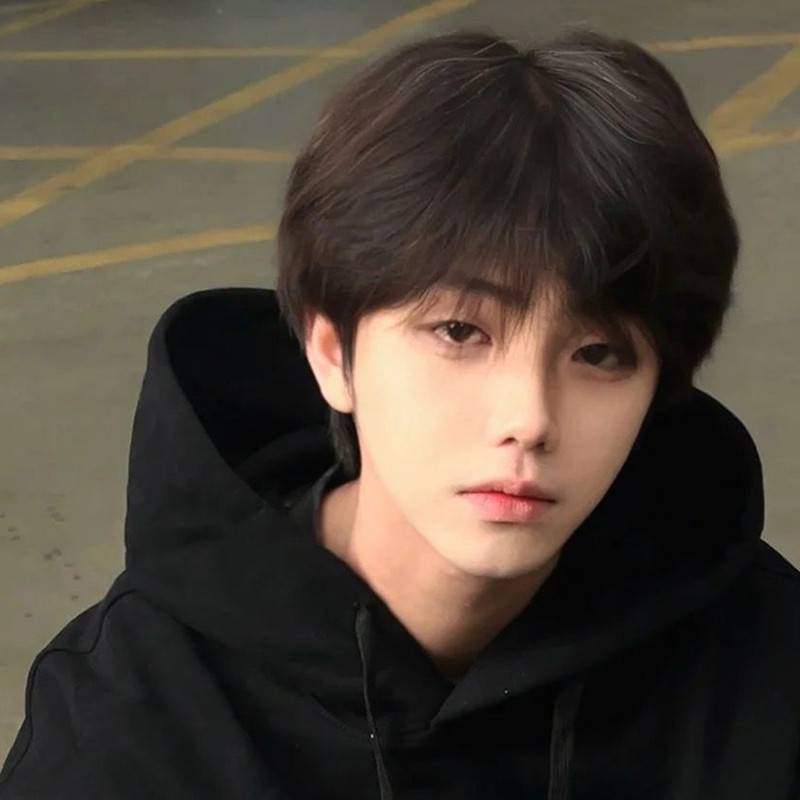 Wig Men's fashion trend Japanese youth feel short hair slightly differential bangs broken hijab, fluffy, natural simulation, full set