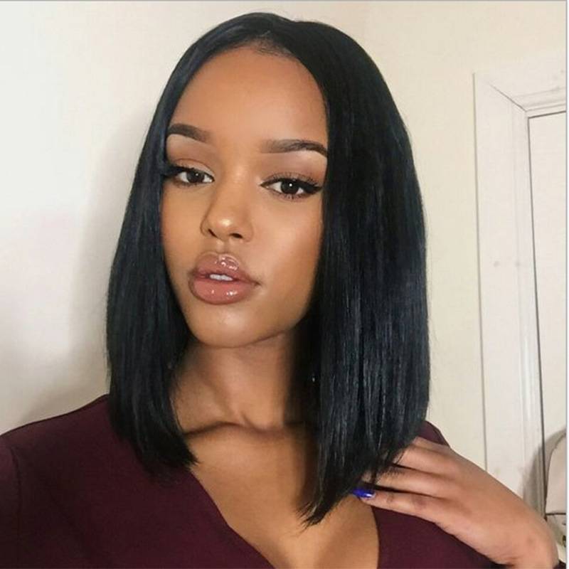 European and American fake women's middle straight hair is divided into African black fashion Amazon cross -border supply manufacturers
