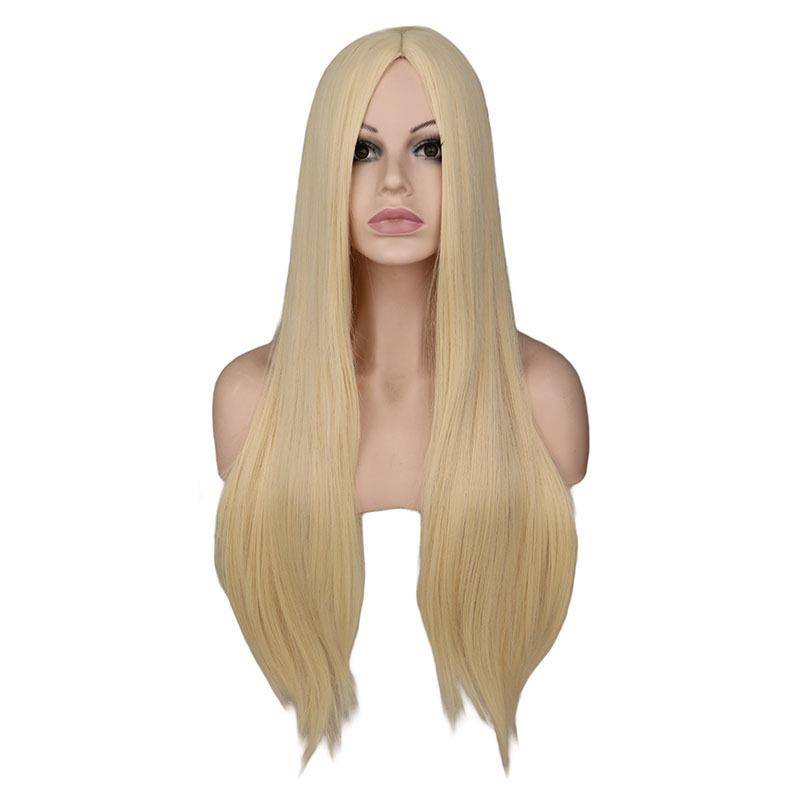 Wig female long straight bangs wig High -temperature silk wig Fashion wig