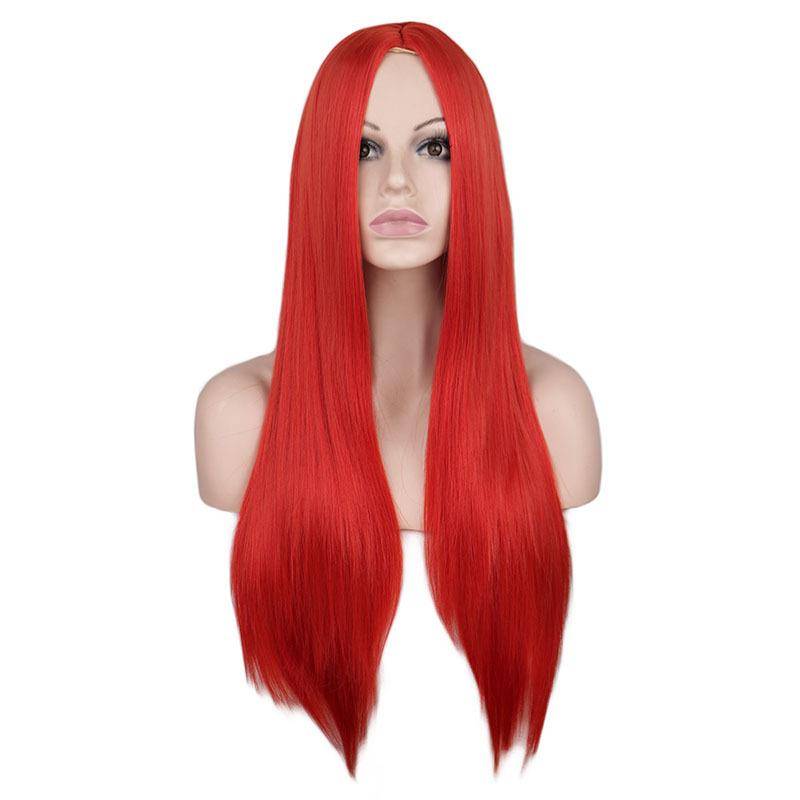 Wig female long straight bangs wig High -temperature silk wig Fashion wig