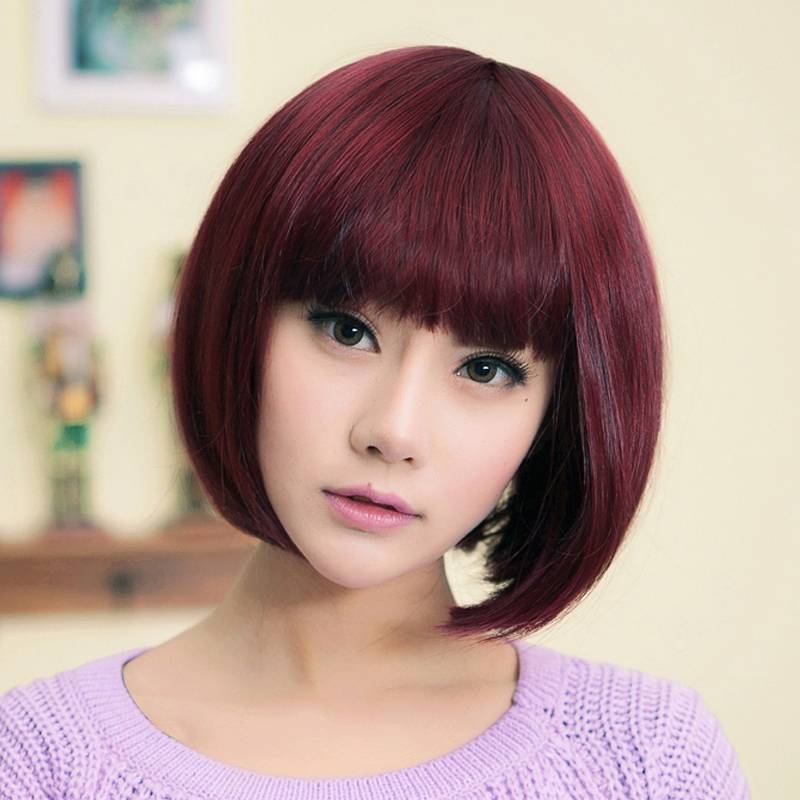 Wigmail female short hair full header net red simulated hair natural hairstyle round face bobo hair mother fashion