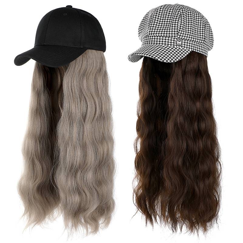 Wig female long hair can be splitted with wigs of hair hats, new water ripple hats, long curly hair wigs, European and American sources