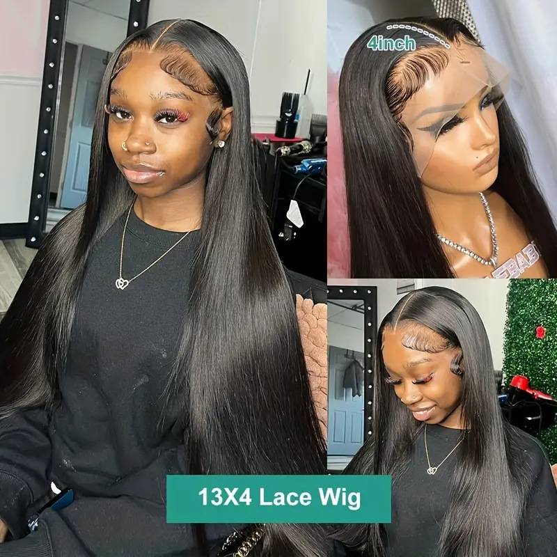 Amazon Cross -border Fashion 13*4 Lale straight hair wigs Heat the lace before the lace divided into straight hair
