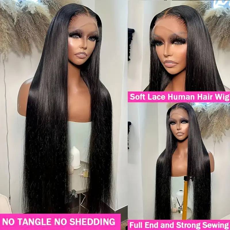 Amazon Cross -border Fashion 13*4 Lale straight hair wigs Heat the lace before the lace divided into straight hair