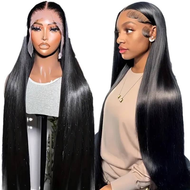 Amazon Cross -border Fashion 13*4 Lale straight hair wigs Heat the lace before the lace divided into straight hair
