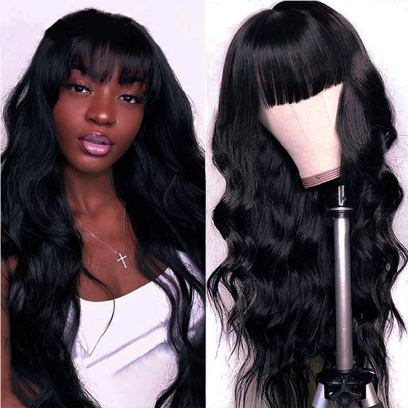 New Qi Liu Hai Big Wave long curly hair fluffy black wig European and American ladies African chemical fiber wig