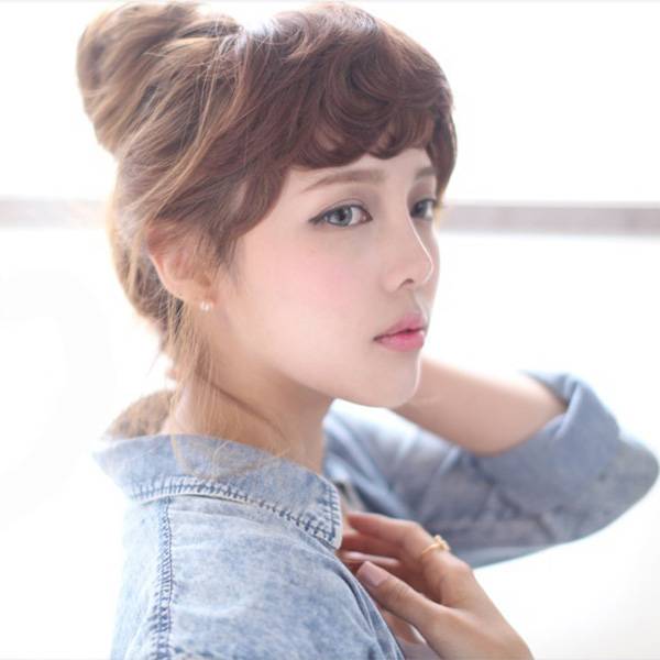 Fake bangs fashion curly curly roll bangs tablet wig