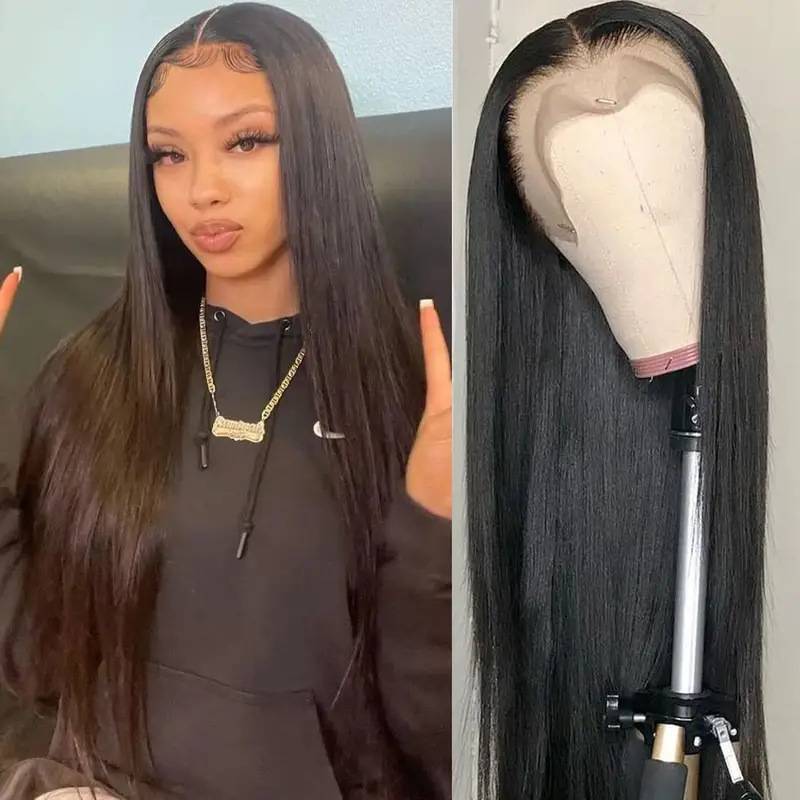 Former lace wig Black lady, long straight hair fluffy, natural fashion full -scale full hair factory direct sales