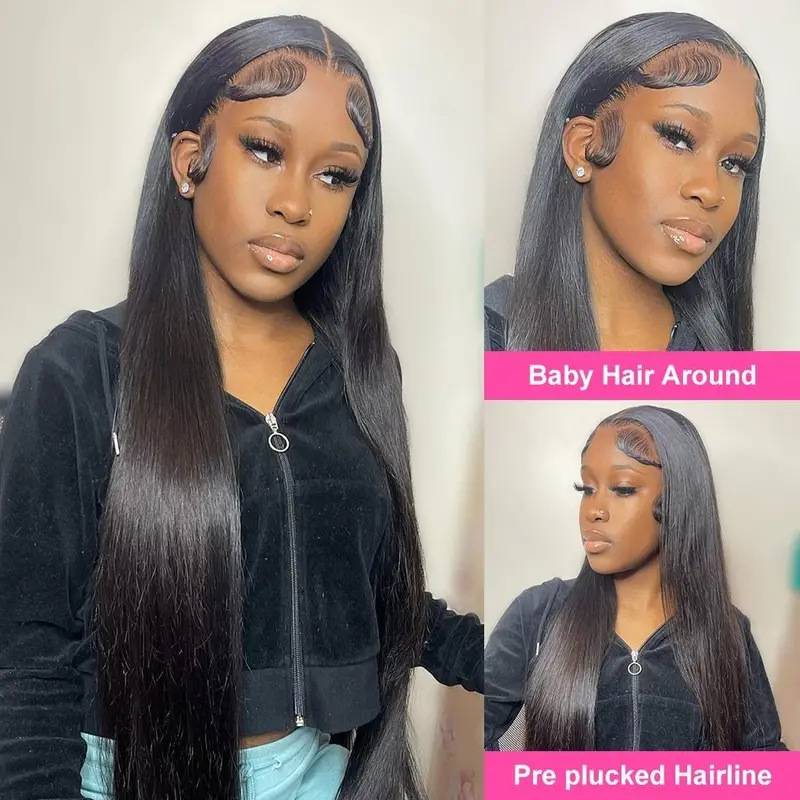 Former lace wig Black lady, long straight hair fluffy, natural fashion full -scale full hair factory direct sales