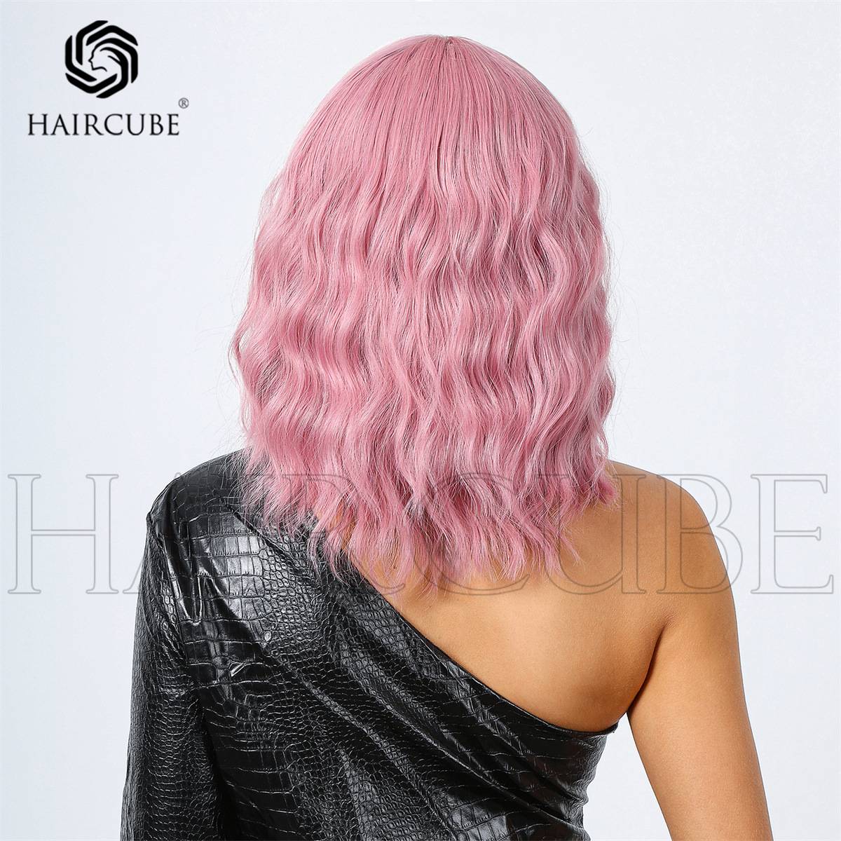 European and American wind wig Pinky short curly hair wigs full -headed mechanism Qi Liu Hai wig cross -border