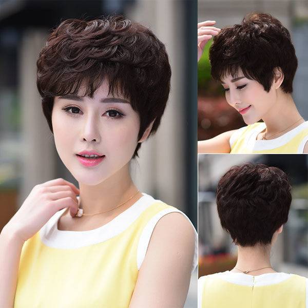 Ferry short hair female true hair full -person full -headed full -headed full head