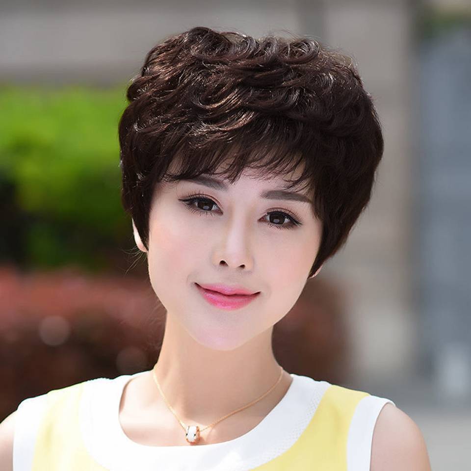 Ferry short hair female true hair full -person full -headed full -headed full head